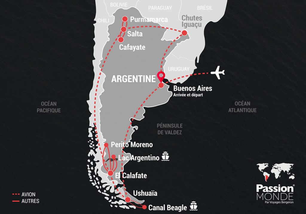 Argentine et Patagonie map