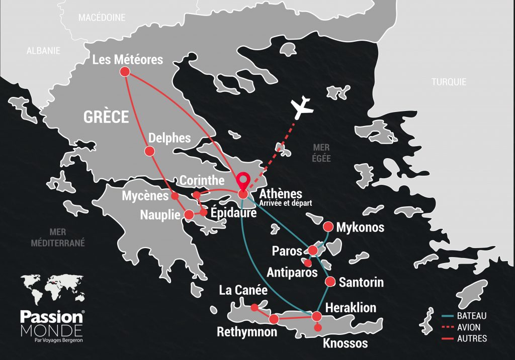 Grèce, ses îles et la Crète map