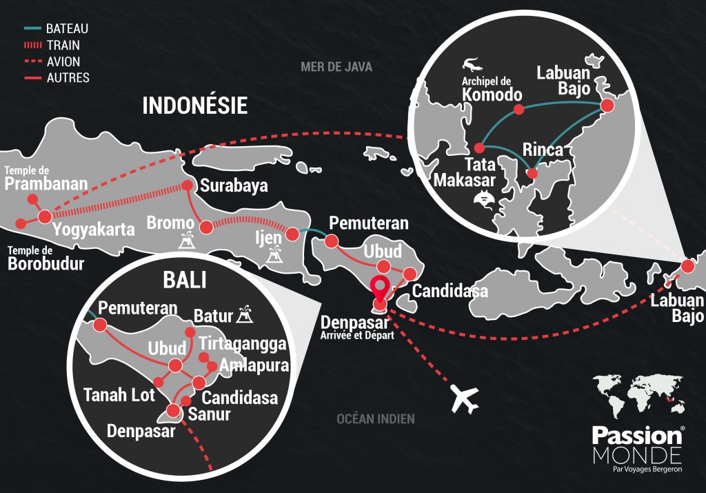 Bali et Indonésie map