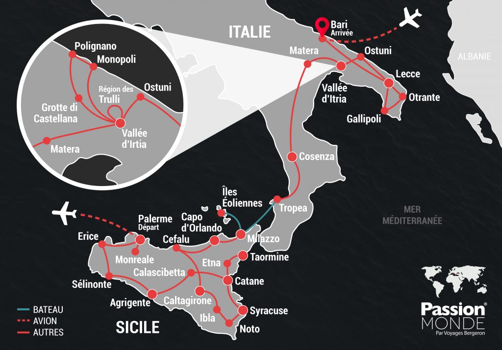 Italie du Sud et Sicile map Italie du Sud et Sicile map