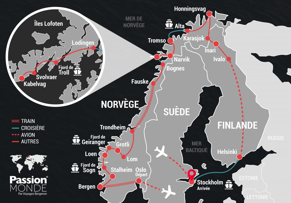 Suède, Finlande et Norvège (Scandinavie) map