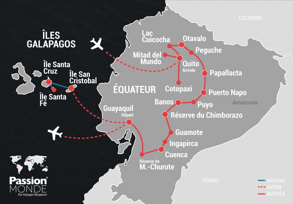 Équateur et les îles Galapagos map