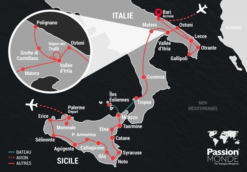 Italie du Sud et Sicile map Italie du Sud et Sicile map