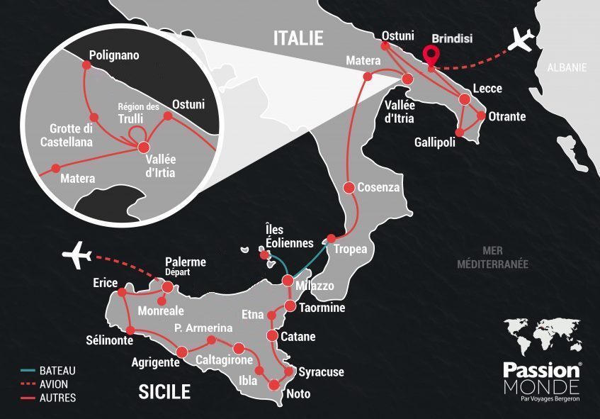 Italie du Sud et Sicile map Italie du Sud et Sicile map