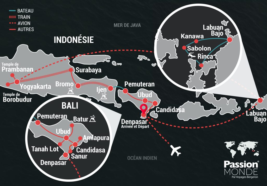 Bali et Indonésie map