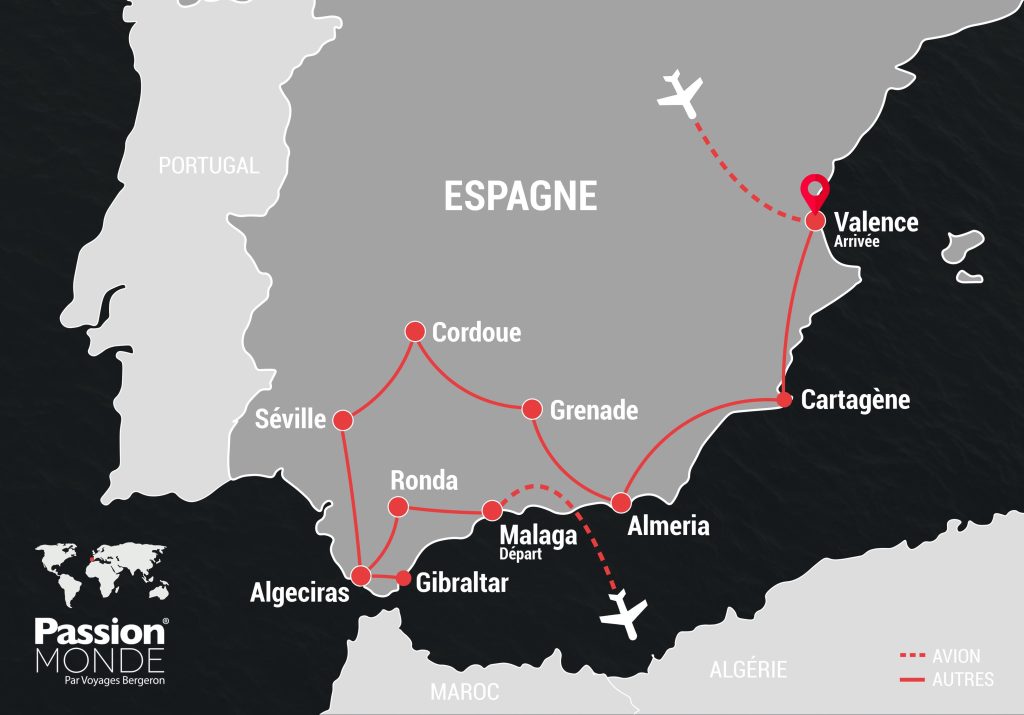 Espagne du Sud et Andalousie map