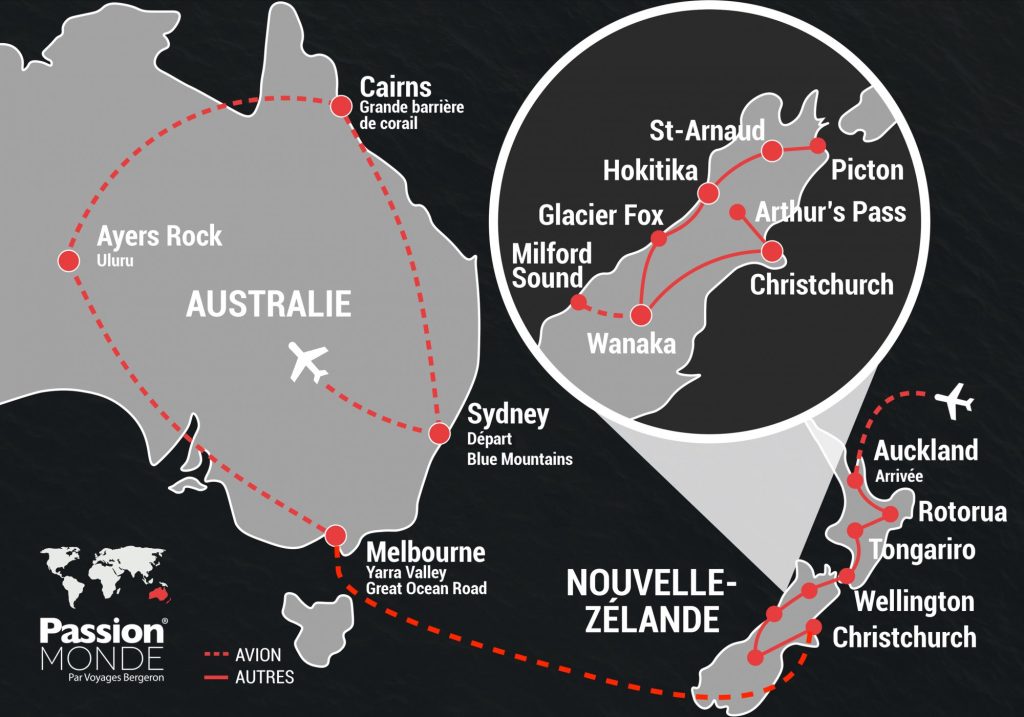 Australie et Nouvelle-Zélande map