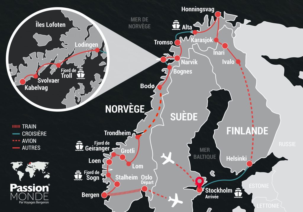 Suède, Finlande et Norvège (Scandinavie) map