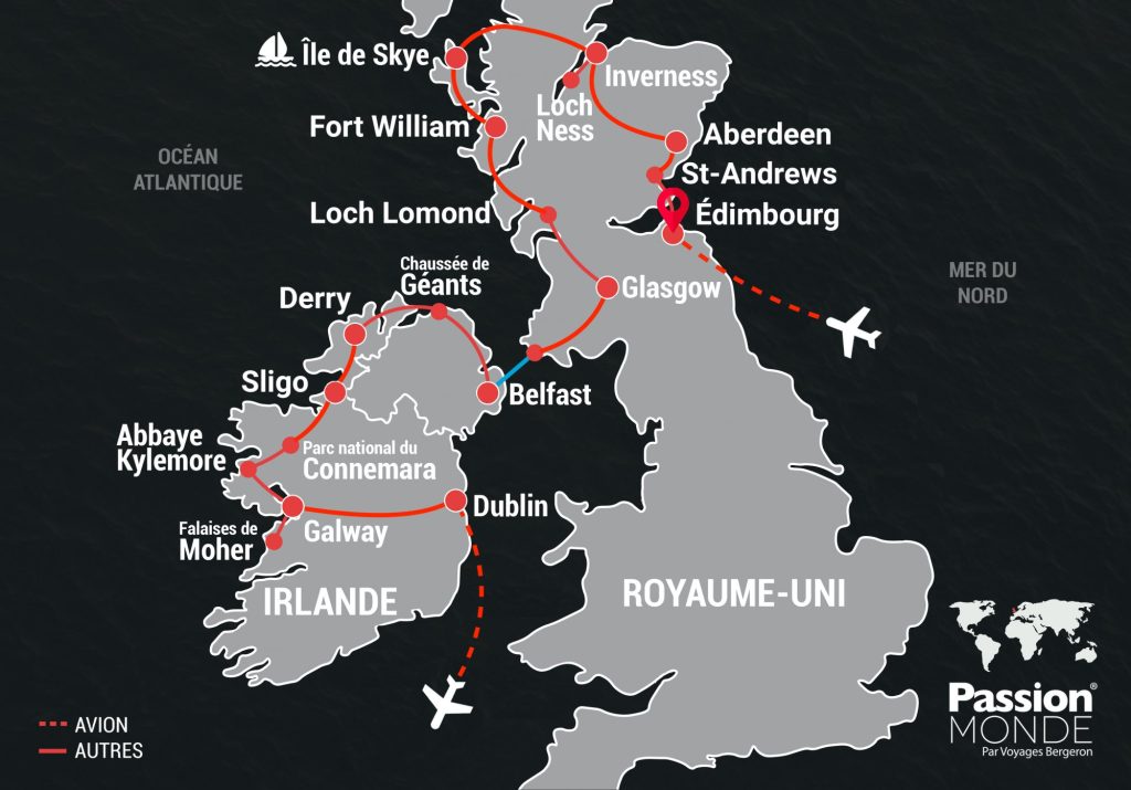 Irlande et Écosse map
