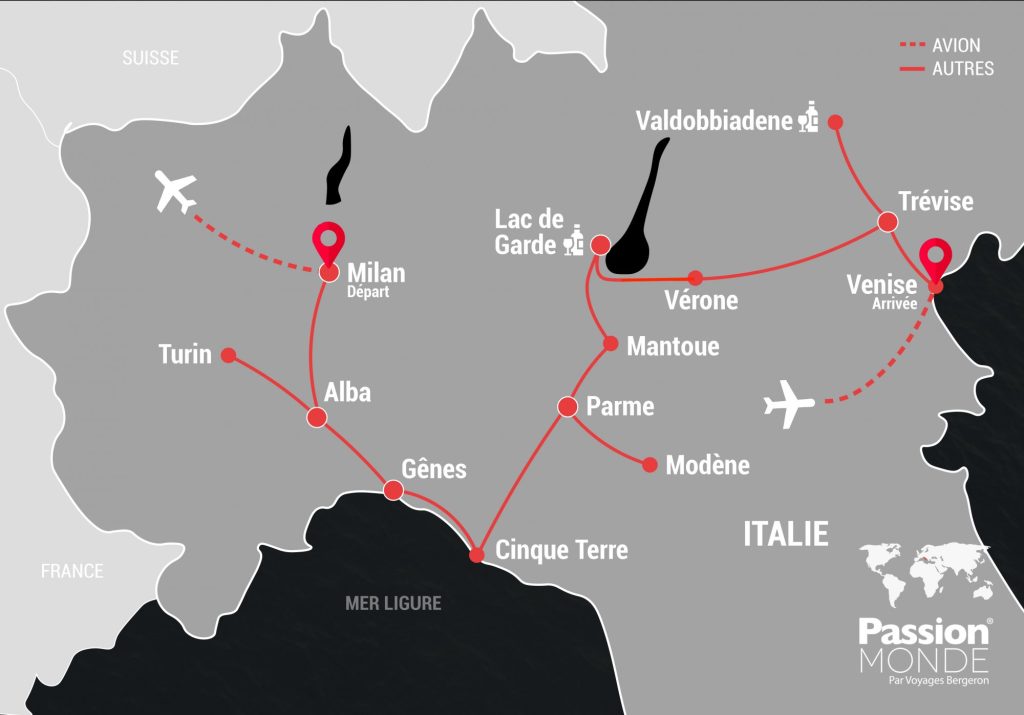 Italie Gourmande map