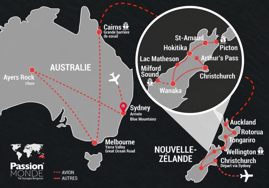 Australie et Nouvelle-Zélande map