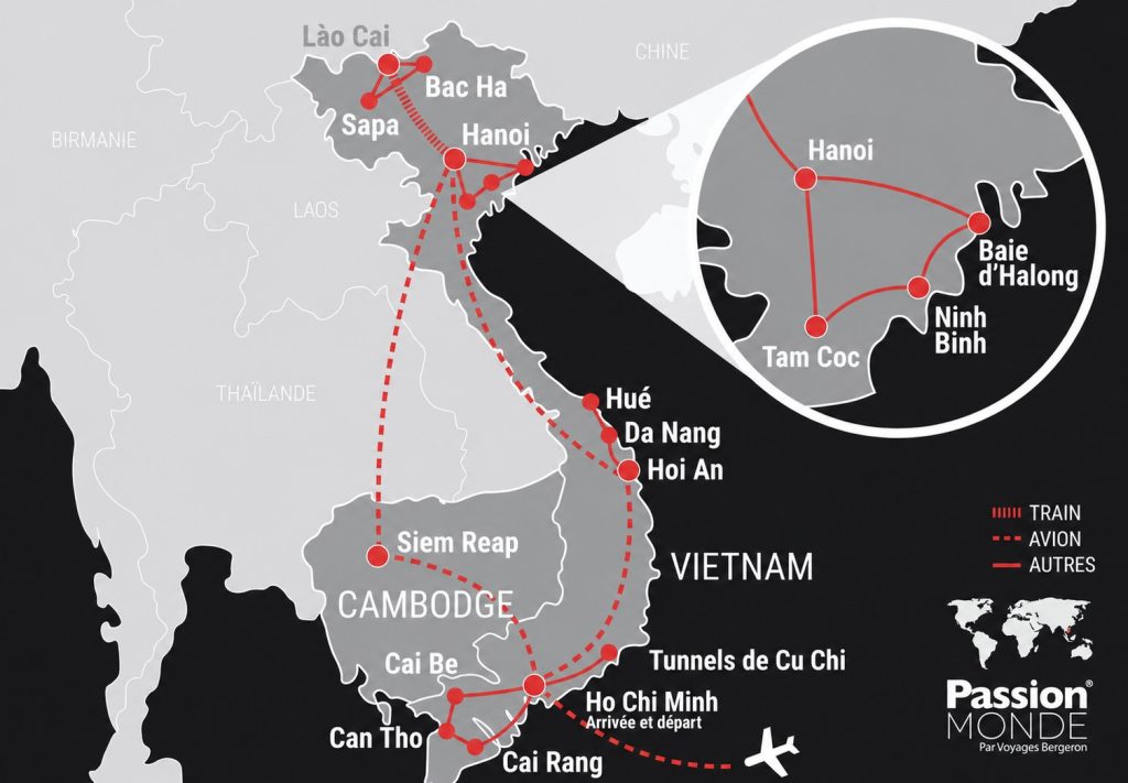 Vietnam et Cambodge map